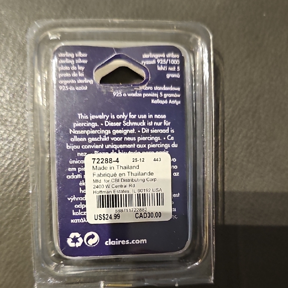 Claire's Sterling Silver Nose Rings Set - Picture 2 of 2